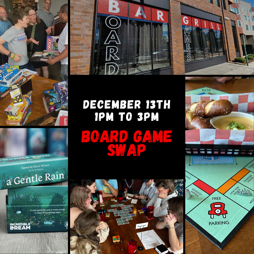 Board Game Exchange — Free Parking: Bar | Board Games | Bites
